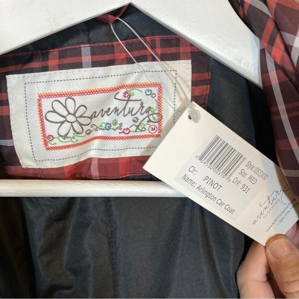 Aventura Plaid in Pinot Arlington Car Coat NWT - Picture 3 of 5